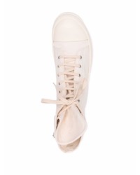 hellbeige hohe Sneakers aus Leder von Rick Owens DRKSHDW