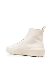 hellbeige hohe Sneakers aus Leder von Jil Sander