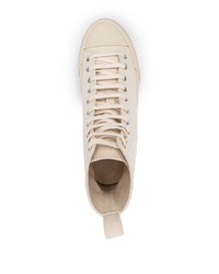 hellbeige hohe Sneakers aus Leder von Jil Sander