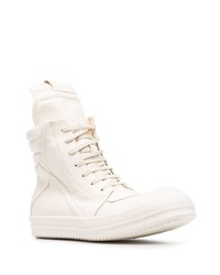 hellbeige hohe Sneakers aus Leder von Rick Owens