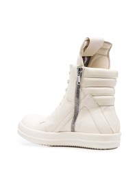 hellbeige hohe Sneakers aus Leder von Rick Owens