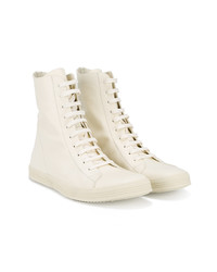 hellbeige hohe Sneakers aus Leder von Rick Owens