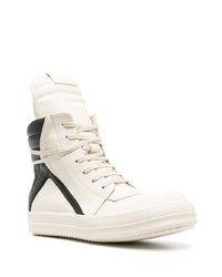 hellbeige hohe Sneakers aus Leder von Rick Owens