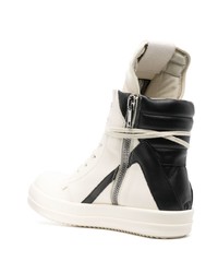 hellbeige hohe Sneakers aus Leder von Rick Owens