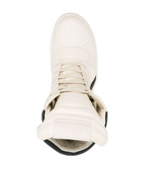 hellbeige hohe Sneakers aus Leder von Rick Owens