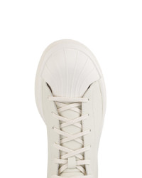 hellbeige hohe Sneakers aus Leder von Adidas By Rick Owens