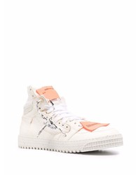 hellbeige hohe Sneakers aus Leder von Off-White