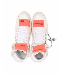 hellbeige hohe Sneakers aus Leder von Off-White