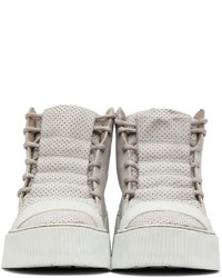 hellbeige hohe Sneakers aus Leder von Boris Bidjan Saberi