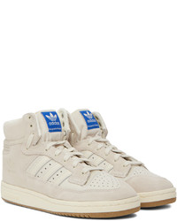 hellbeige hohe Sneakers aus Leder von adidas Originals