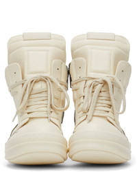 hellbeige hohe Sneakers aus Leder von Rick Owens