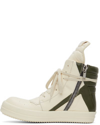 hellbeige hohe Sneakers aus Leder von Rick Owens