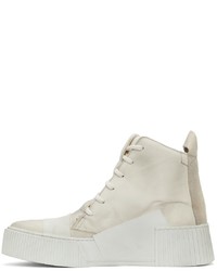 hellbeige hohe Sneakers aus Leder von Boris Bidjan Saberi