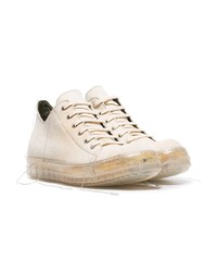 hellbeige hohe Sneakers aus Leder von Rick Owens