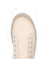 hellbeige hohe Sneakers aus Leder von Rick Owens