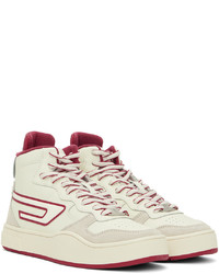 hellbeige hohe Sneakers aus Leder von Diesel