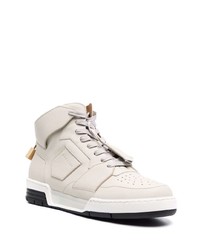 hellbeige hohe Sneakers aus Leder von Buscemi