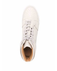 hellbeige hohe Sneakers aus Leder von Buscemi