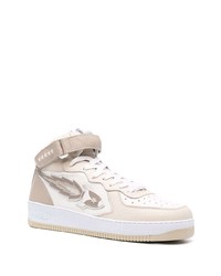 hellbeige hohe Sneakers aus Leder von Enterprise Japan