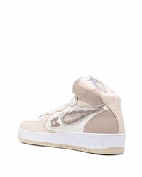 hellbeige hohe Sneakers aus Leder von Enterprise Japan