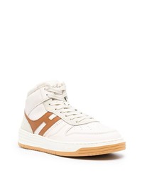 hellbeige hohe Sneakers aus Leder von Hogan