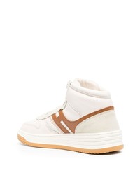 hellbeige hohe Sneakers aus Leder von Hogan