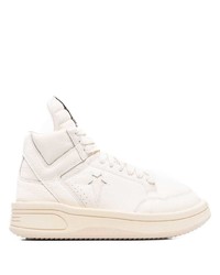 hellbeige hohe Sneakers aus Leder von Rick Owens DRKSHDW