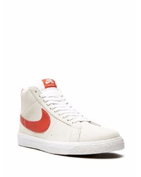 hellbeige hohe Sneakers aus Leder von Nike