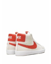 hellbeige hohe Sneakers aus Leder von Nike