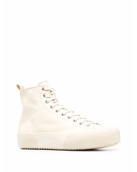 hellbeige hohe Sneakers aus Leder von Jil Sander