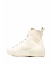 hellbeige hohe Sneakers aus Leder von Jil Sander