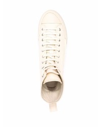 hellbeige hohe Sneakers aus Leder von Jil Sander