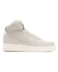 hellbeige hohe Sneakers aus Leder von Nike