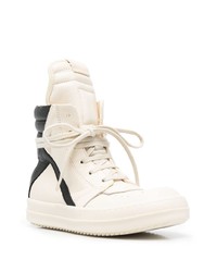 hellbeige hohe Sneakers aus Leder von Rick Owens