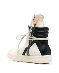 hellbeige hohe Sneakers aus Leder von Rick Owens