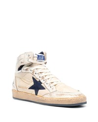 hellbeige hohe Sneakers aus Leder von Golden Goose