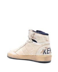 hellbeige hohe Sneakers aus Leder von Golden Goose