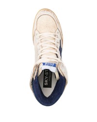 hellbeige hohe Sneakers aus Leder von Golden Goose