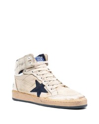 hellbeige hohe Sneakers aus Leder von Golden Goose