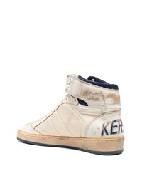 hellbeige hohe Sneakers aus Leder von Golden Goose