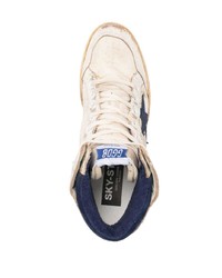 hellbeige hohe Sneakers aus Leder von Golden Goose