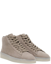 hellbeige hohe Sneakers aus Leder von Essentials