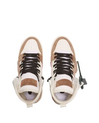 hellbeige hohe Sneakers aus Leder von Off-White