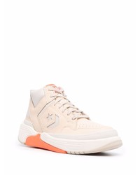 hellbeige hohe Sneakers aus Leder von Converse