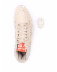 hellbeige hohe Sneakers aus Leder von Converse