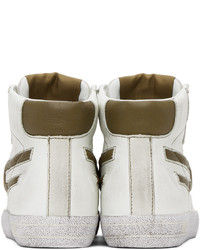 hellbeige hohe Sneakers aus Leder von Diesel