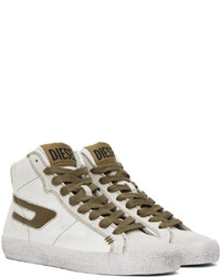 hellbeige hohe Sneakers aus Leder von Diesel