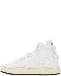 hellbeige hohe Sneakers aus Leder von Diesel