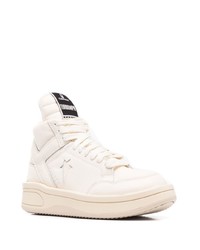 hellbeige hohe Sneakers aus Leder von Rick Owens DRKSHDW