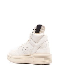 hellbeige hohe Sneakers aus Leder von Rick Owens DRKSHDW